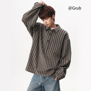 Grace Rub | American Vintage Stripes Casual Loose Shirt