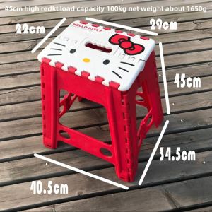 Thickened Plastic Folding Chair High KT Cat Cartoon Design Childrens Small Stool Home Use Stool Quality Luxury Type