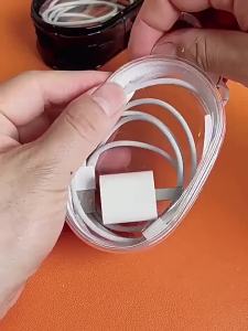 KIMP Portable Mini Transparent Storage Bag with Zipper Multifunctional Headphone and Charger Case Travel Accessories with Keychain