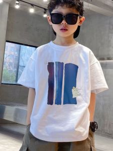 Pure Cotton Short-Sleeved T-shirt Kids Childrens Summer Clothing 2024 Childrens K-style Boy Loose Tops Boy Fashionable
