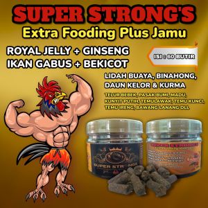 Super Strongs Extra Fooding Plus Jamu Ayam Laga Kemasan Toples