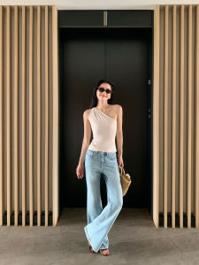 High Waist Flared Slim Wide Leg Denim Pants