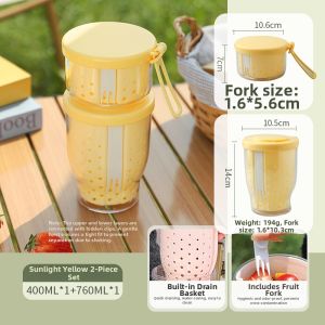 SHELI | Portable Fruit/Salad Cup With Fork
