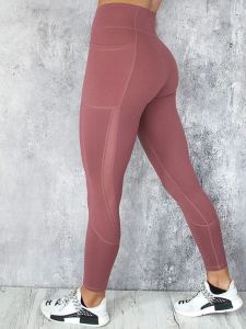 Solid Color Fitness Yoga Cropped Pants High Waist Nine Points Womens Pure Color Gym Workout Trousers Street Style Polyester Fiber