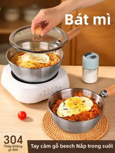TAFUMAN | Thickened Wooden Handle Stainless Steel Pot for Stove and Induction Cooking