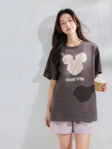 SHI YUE JIE JING | Pregnant Women Cotton Versatile Short Sleeve T-Shirt Blouse