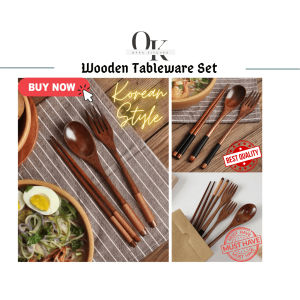Wooden Tableware Set Wooden Chopsticks & Fork & Spoon / Sudu Garpu Penyepit Kayu / 木湯匙 木勺子 叉子 筷子套裝