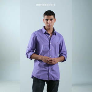 Bombboogie Kemeja Pria Inception Col. Purple 24205B5PU