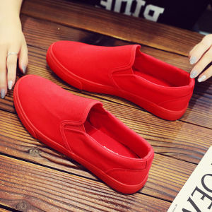 รองเท้าผ้าใบสวมสบายสำหรับผู้หญิง สไตล์ใหม่ ฤดูใบไม้ผลิ 2025 รองเท้าลำลองแบบสวมสบายสไตล์เกาหลีที่ทันสมัย ​​รองเท้าผ้าใบสไตล์วัยรุ่น