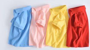 Sanitkun Wisebaby เด็กโปโลแขนสั้นเสื้อเด็กผู้หญิงเด็กแฟชั่นที่เป็นของแข็งชายเสื้อ