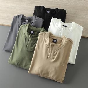 Áo Nỉ Cổ Henry Hai Mặt Ấm Áp Thời Trang Thường Ngày Dài Tay Mùa Thu Đông Cho Nam Áo Thun Cổ Tròn Màu Trơn Chất Lượng Hàng Hóa