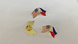 High Quality 1.0inch Philippines American Flag Pin High Quality Cufflinks Brooch United States Badge Philippines And South Korea Philippines and Japan Pin