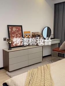 Baked Varnish Solid Wood Vanity with Drawer Modern Minimalist Small Space Vanity