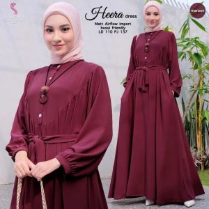 Baju Populer Heera Dress Bl Crinkle: Gamis Busui Kekinian