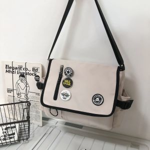 Junior High School Student Tuition Bag Youth Shoulder Tuition Bag Casual Messenger Bag High School Student Schoolbag Canvas Bag Boy