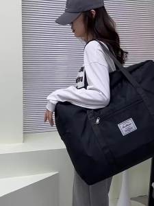 LEEGO Travel Storage Bag Oxford Cloth Bag Waterproof Expandable Duffel Bags with Trolley Sleeve for Sports Travel Gym