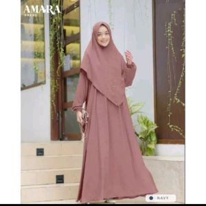 AMARA GAMIS SYAR I SET HIJAB KRINGKEL AIR FLOW BUSUY (COD)