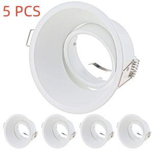 JOYINLED Black White LED Downlight Ceiling Lamp Frame Round Fixture Holders Adjustable for MR16 GU10 Bulb Spotlight 1/5PCS