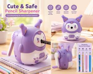 Kuromi Pencil Sharpener Creative Stationery Gift pencil automatic Cartoon Hand-cranked Mechanical Tool student kids stationary