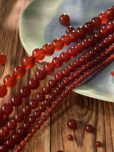 Natural Red Agate DIY Handmade Beads Bracelet Necklace Jewelry Material S308 round Loose Beads 4-6-8-10-12mm Fashion Accessories