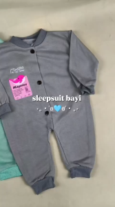 Risyababystore 3pcs Sleepsuit bayi HANGAT Sleepsuit buka kaki bayi baru lahir 3 warna polos kekinian