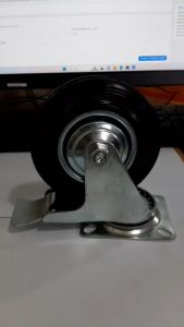 Roda karet hidup + rem 5"