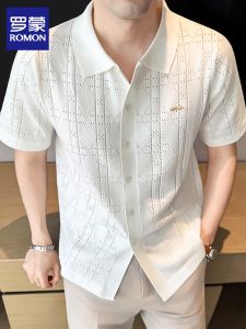 ROMON | Lace Hollow Thin High-grade Men T-shirt