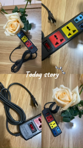 Ổ cắm điện đa năng thương hiệu SINO có dây kéo dài 3m & 5m 4 ổ cắm thiết kế chắc chắn vỏ nhựa Polycarbonate chống va đập màu đen sang trọng