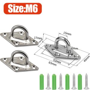 Stainless Steel Pad Eye Plates Hook Heavy Duty Ceiling Hooks Anchor with Screw Square Wall Mount Hanger for Swings Hammock