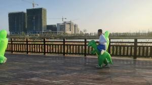 Halloween Tyrannosaurus Rex Inflatable Garment Funny Campus Childrens Day Stage Performance Costume Dinosaur Inflatable Clothes