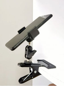 Metal Selfie Stand Desk Mounted Universal Cloud Platform Mobile Phone Holder Simple Style Alloy Material Desktop Clip-On