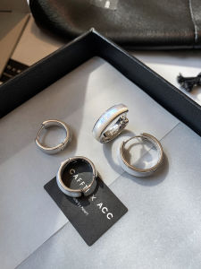 CAFFTI | Elegant Light Luxury White Mother-of-Pearl Hoop Earrings