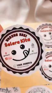Zennida Ready Sticker Cetak Stiker Rumah Makan Free Desain Edisi Warung Nasi Restoran Label Makanan