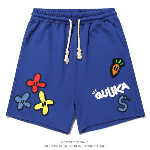 Quần Short Nam Mùa Hè Màu Xanh Nặng Quần Dài Năm Điểm Dáng Rộng Thoải Mái Thoáng Khí Quần Đi Biển Quần Thể Thao Quần Ống Đứng Quần Nhanh Khô