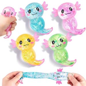2026Colorful Salamander Maltose Fidgets Toys Squishy Malt Sugar Stretchy Axolotl Fun Squeeze Birthday Supplies Anti-Anxiety Gift