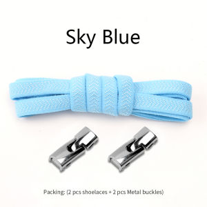 No Tie Shoelaces Metal Buckle Lock Elastic Shoe Laces For Sneakers Easy to install Lazy Shoes Lace Rubber band Accessories