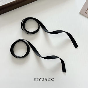 Zhao Lusi Same Style Black Bows Barrettes Fall and Winter Double Ponytail Ribbon Hair Tie with Hair Clip Hairware Female