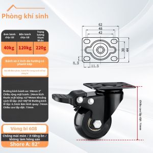 FANGXIANSHENG | Bánh Xe Di Chuyển Chịu Ma Sát Có Phanh