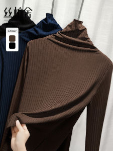 Fashionable Slim Fit Long Sleeve High Collar Commute Top Spring New Arrival Womens T-shirt by Silk Cedar 2025