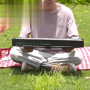 Portable Stainless Steel Barbecue Grill Pits (Black)