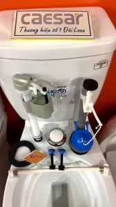 Xả bàn cầu Caesar 1 nhấn chính hãng KAG-XBC13 bộ ruột két nước 2 khối CT1325-CT1338 xả nhấn êm siêu bền hiệu suất sử dụng tốt