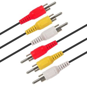 3 RCA To 3 RCA Audio Jack Plug Video AV TV Plus Cable