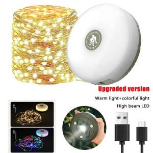 4-in-1 Camping Light LED Reel String Lights Outdoor USB 10M Camping Lamp Recyclable LED Night Light For Garden Tent Room Decor
