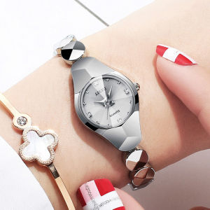 Waterproof Ladies Quartz Watch Bracelet Style Fashionable round Dial Steel Case Wristwatch Elegant Brand New with Calendar Function