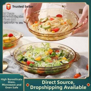 Heat-resistant Glass Baking Dish Plate for Home Oven and Microwave