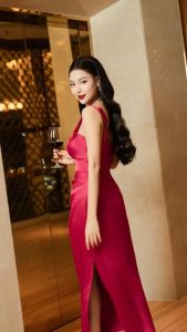 Đầm nữ HeraDG thiết kế 2 ly xoắn xếp dây ngực sang trọng thanh lịch chất lụa cao cấp WDHBD2020
