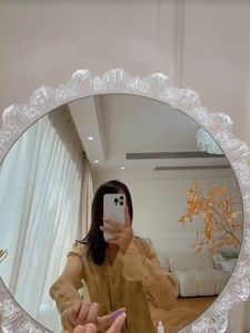 New Style Solar Flower Luxury Makeup Mirror Desktop With Light Dressing Vanity Mirror With 3color