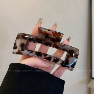 กิ๊บติดผมลายเสือดาวขนาดใหญ่สไตล์ย้อนยุค ทรงหัวปลาฉลาม สไตล์หรูหรา สำหรับผู้หญิง วัสดุสังกะสี