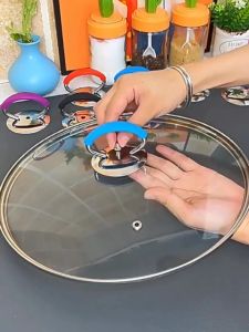 Tay cầm nắp nồi đa năng có vít tay cầm silicon bằng thép không gỉ chịu nhiệt chống bỏng chống trượt-NIEVE