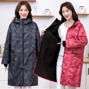 Áo Khoác Dài Tay Mùa Đông Mới Cỡ Lớn Lót Lông Cừu Chống Thấm Nước Chống Thấm Dầu Cho Nam Và Nữ Mặc Đi Làm